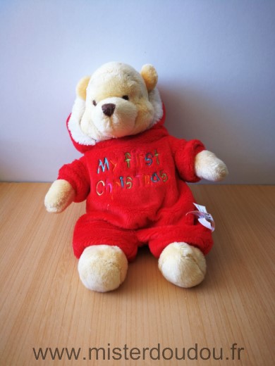 Disney Ours Winnie rouge noel my first christmas - Très bon état