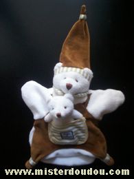 Doudou et compagnie Ours Marron et blanc - Très bon état