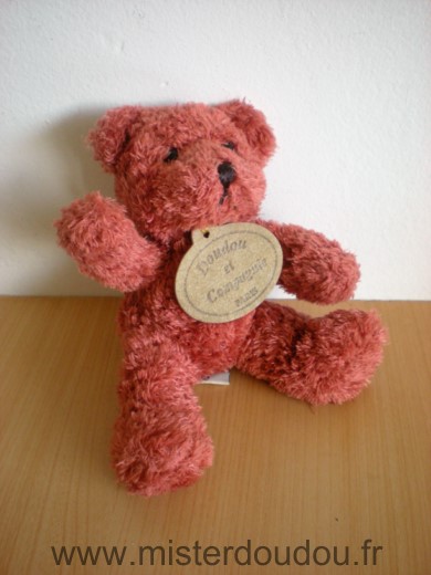 Doudou et compagnie Ours Rouge cuivre - Très bon état