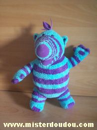 Fisher-price Ours Rayé bleu turquoise et violet - Très bon état