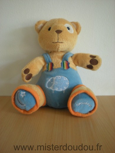 Fizzy Ours Beige salopette bleue - Très bon état