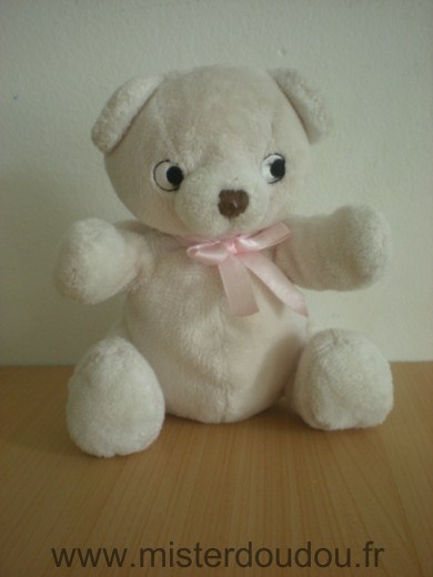 H et m Ours Beige ruban rose - Très bon état