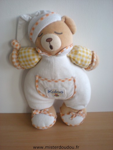 Kaloo Ours Blanc jaune orange - Mauvais état