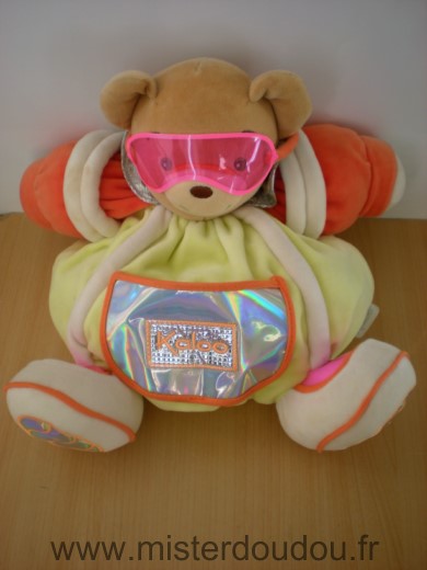 Kaloo Ours Vert orange lunettes rose poche dorée cosmonaute - Bon état