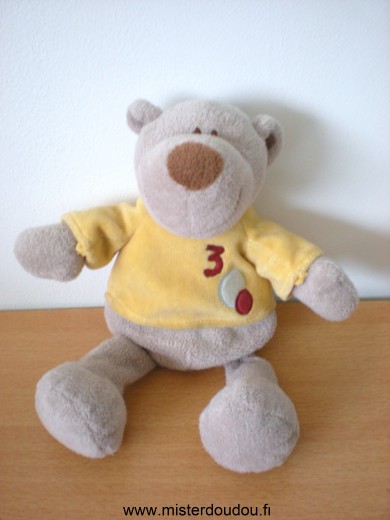 Kiabi baby Ours Beige tshirt jaune avec 3 rouge - Très bon état