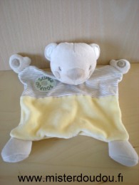 Marque Inconnue Ours Jaune rayé marron blanc, super doudou - Très bon état
