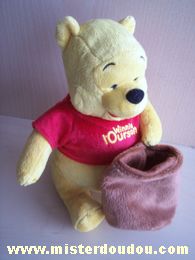Marque Inconnue Ours Jaune tshirt rouge sac marron - Très bon état