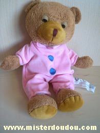 Marque Inconnue Ours Marron pyjama rose - Très bon état