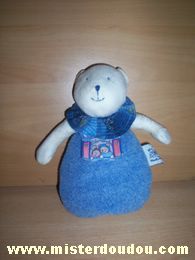 Moulin roty Ours Ecru avec gigoteuse bleue - Très bon état