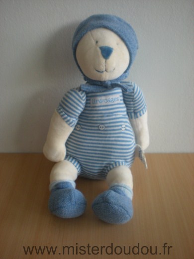 Moulin roty Ours Les trois ours mrsa , bleu blanc - Très bon état