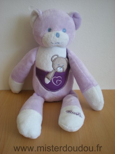 Mustela Ours Musti mauve blanc - Très bon état
