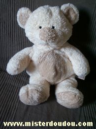 Nicotoy Ours Ecru rond beige nez beige - Très bon état
