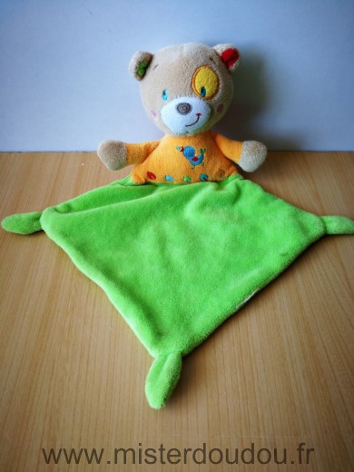 Nicotoy Ours Orange vert losange - Bon état