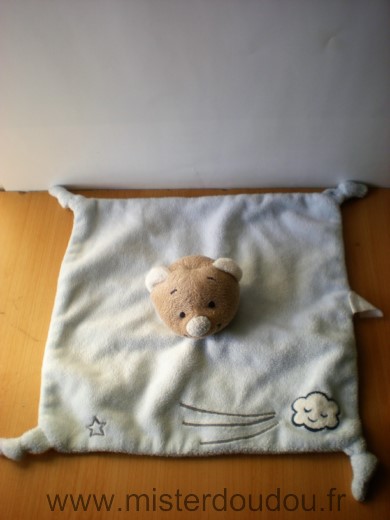 Noukie s Ours Bleu beige gris nuage etoile - Bon état