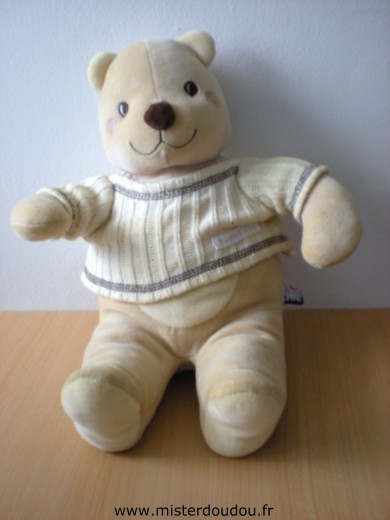 Sucre d orge Ours Beige pull écru - Très bon état