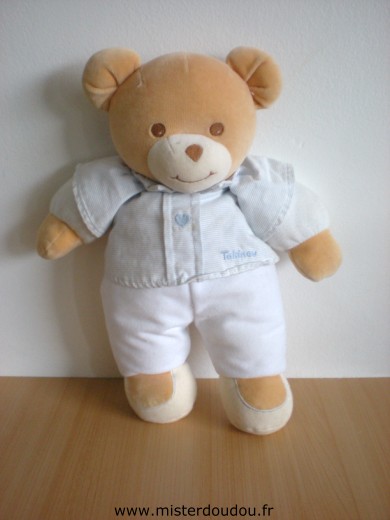 Takinou Ours Blanc chemise bleu - Très bon état