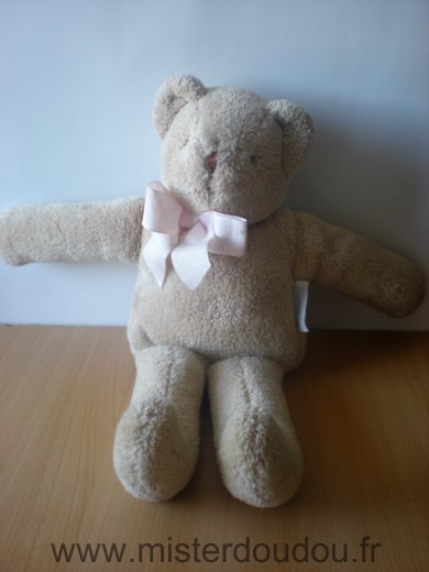 Trousselier Ours Beige ruban rose - Très bon état
