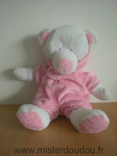 Marque Inconnue Ours Blanc combinaison amovible rose a capuche - Très bon état