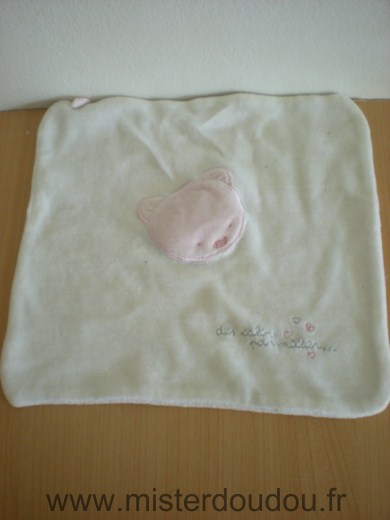 Marque Inconnue Carre Blanc tete d ours rose des calins par millier - Très bon état