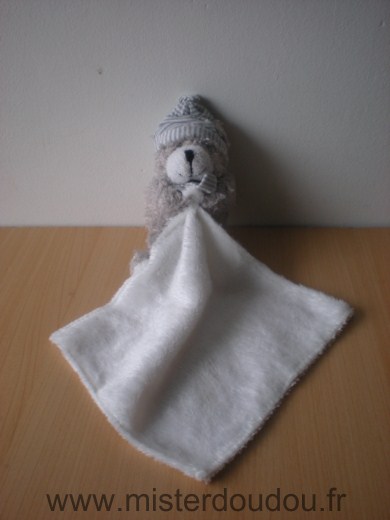 Marque Inconnue Ours Gris avec mouchoir blanc - Très bon état