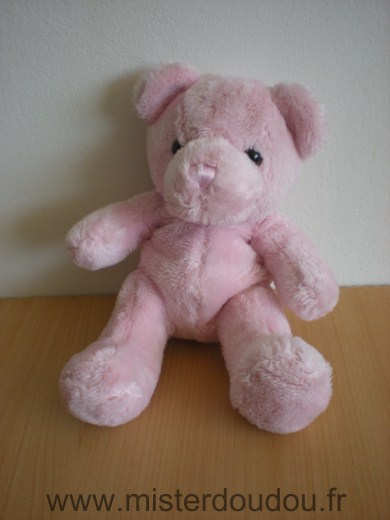 Marque Inconnue Ours Rose nez cousu rose - Très bon état