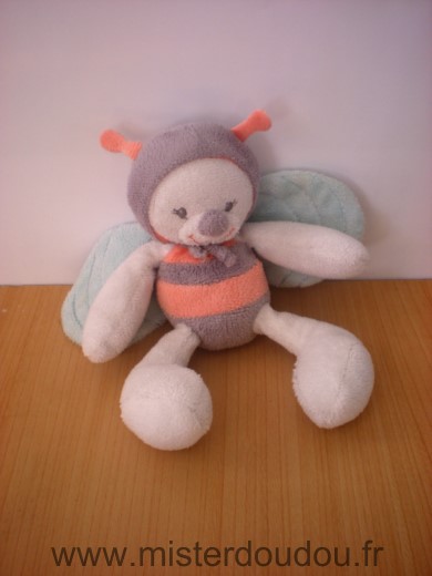 Nattou Papillon Gris bleu rose - Très bon état