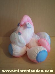 Marque Inconnue Poney Rose blanc bleu - Très bon état