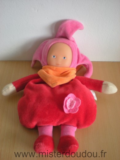 Corolle Poupée Rouge rose foulard orange - Bon état