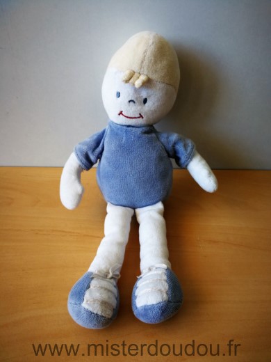 Sucre d orge Poupée Bonhomme bleu blanc - Très bon état