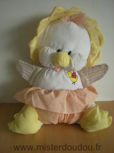 Marque Inconnue Poussin Poussin ou canard en toile de parachute style puffalump blanc rose jaune - Très bon état