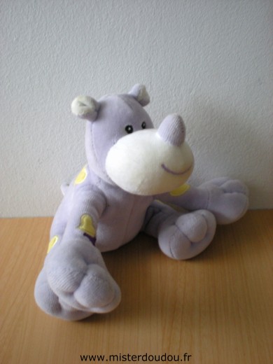 Marque Inconnue Rhinocéros Mauve coeurs violet jaune - Très bon état