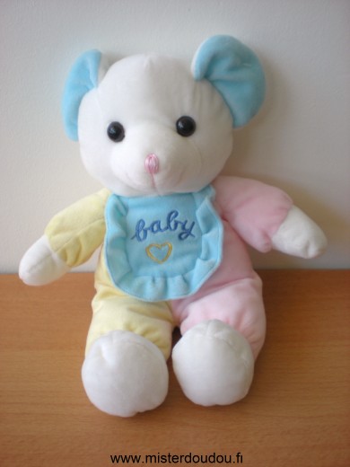 Cp international Souris Jaune rose bleu bavoir baby - Très bon état