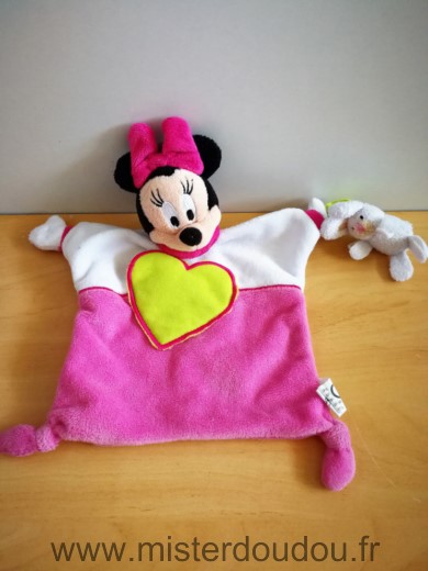 Disney Souris Minnie rose blanc coeur vert petit lapin - Très bon état
