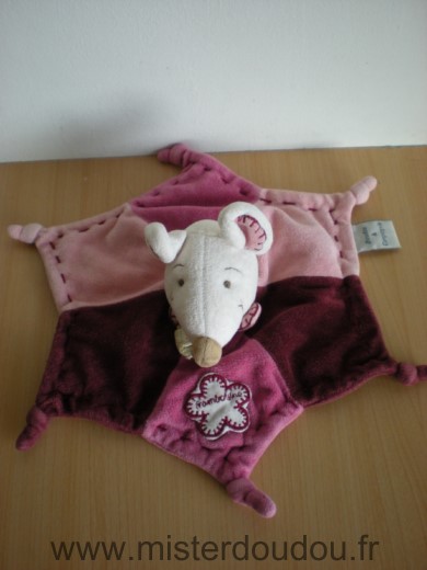 Doudou et compagnie Souris Framboisine rose mauve violet - Très bon état