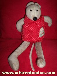 Moulin roty Souris Grise tshirt short rouge - Très bon état