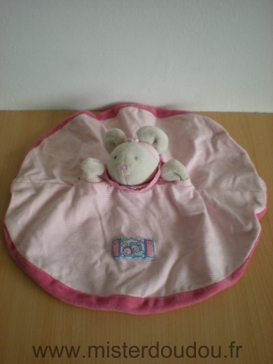 Moulin roty Souris Lila et patachon rose fushia rayures blanc rose - Très bon état