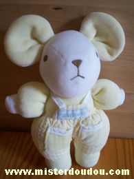 Nounours Souris Jaune blanc - Très bon état