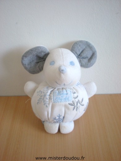Tartine et chocolat Souris Blanc motifs feuillages - Etat moyen