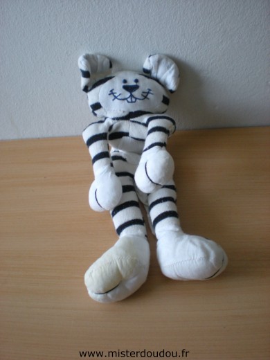 Marque Inconnue Tigre Tricot blanc rayé bleu marine - Très bon état