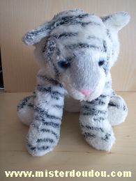 Marque Inconnue Tigre Blanc rayé noir yeux bleus - Très bon état