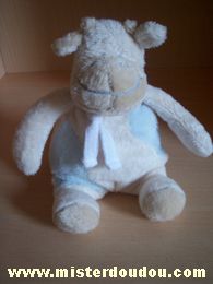 Marque Inconnue Vache Blanc bleu ciel foulard blanc - Très bon état