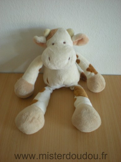 Nicotoy Vache Blanche taches marron - Très bon état