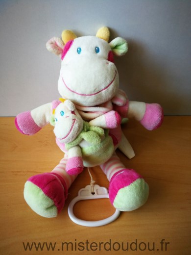 Nicotoy Vache Rose blanc sac bebe - Très bon état