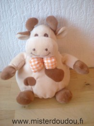 Priscilla larsen Vache Beige taches marron noeud vichy orange - Très bon état